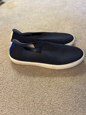 Rothy's Navy Slip-On Loafers with White Soles